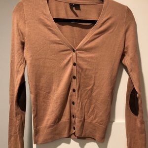 J. CREW Elbow Patches brown tan cardigan 4
